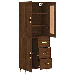 Avis vidaXL Buffet haut Chêne marron 69,5x34x180 cm Bois d'ingénierie