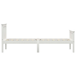 Acheter Maison Chic Lit adulte - Lit simple Cadre de lit,Structure du lit Contemporain Blanc Bois de pin massif 100 x 200 cm -MN39833