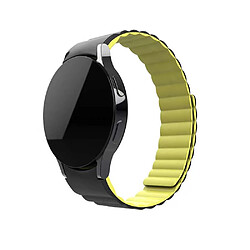 Bracelet en silicone magnétique noir/jaune pour votre Samsung Galaxy Watch4 Classic 46mm