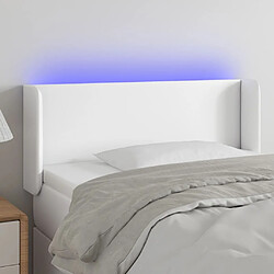 Maison Chic Tête de lit scandinave à LED,meuble de chambre Blanc 103x16x78/88 cm Similicuir -MN19721