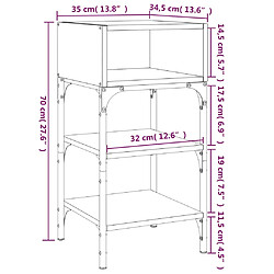 vidaXL Table de chevet chêne fumé 35x34,5x70 cm bois d'ingénierie pas cher