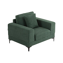 Avis Vente-Unique Fauteuil en tissu texturé vert JAMOLO