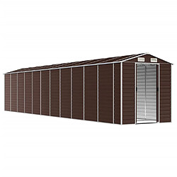 Helloshop26 Abri de jardin cabane cabanon maison de stockage remise extérieur hangar outils robuste 191 x 980 x 198 cm acier galvanisé marron 02_0022278