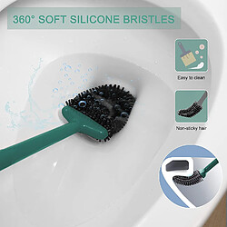 Brosse de toilette en silicone kit de nettoyage des toilettes de la salle de bain - Vert