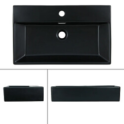 Ecd Germany ML-Design Vasque à poser carré noir mat lavabo céramique salle de bain 600x365mm