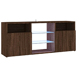 Maison Chic Meubles TV avec lumières LED - Banc TV pour salon Chêne marron 120x30x50 cm -MN78122