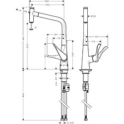 Hansgrohe - Mitigeur de cuisine 320 Metris Select M71 avec douchette extractible 1 jet finition chromé pas cher