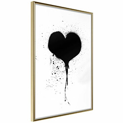 Paris Prix Affiche Murale Encadrée Graffiti Heart 20 x 30 cm Or