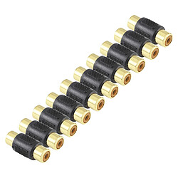 10pcs Femelle Rca Femelle à L'or Coupleur Plaqué Noir