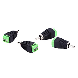 4x Adaptateur Connecteur Haut Parleur Câble À Audio Mâle RCA Prise Convertisseur