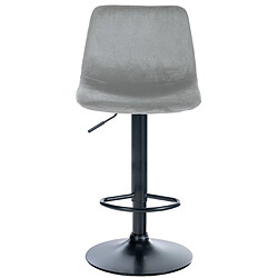 Decoshop26 Tabouret de bar x1 repose-pieds en métal noir confortable en forme d'arc assise en velours gris 10_0004782