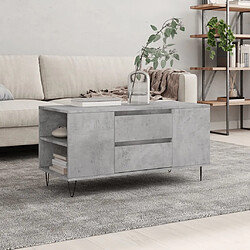 Maison Chic Tabls basse,Table Console pour salon gris béton 102x44,5x50 cm bois d'ingénierie -MN95732