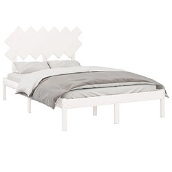 Avis Maison Chic Lit adulte - Lit simple Cadre de lit,Structure du lit Contemporain Blanc 120x200 cm Bois massif -MN93201