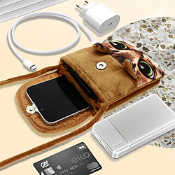 Acheter Avizar Pochette Bandoulière pour Smartphone en Tissu Design Chat Marron