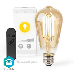 Avis NEDIS Ampoule LED Wi-Fi E27 806 lm 7W Blanc Chaud 1800 - 3000 K Verre Android™ / IOS ST64 à intensité variable