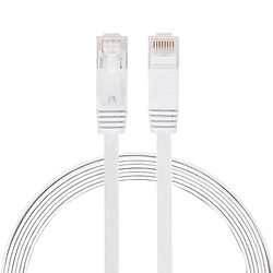 Wewoo Câble réseau LAN plat Ethernet blanc ultra-plat CAT6 2m, cordon RJ45