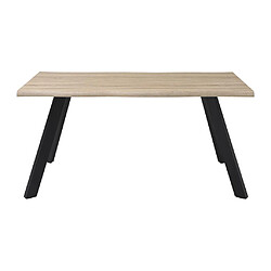 Vente-Unique Table à manger 6 personnes en MDF et métal noir - Naturel - VEYA