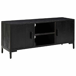 Maison Chic Meuble TV scandinave - Banc TV pour salon Noir 110x35x48 cm Bois de pin massif -MN27466