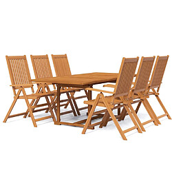 vidaXL Ensemble à manger de jardin 7 pcs Bois d'acacia massif