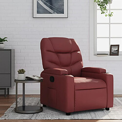 Maison Chic Fauteuil inclinable,Fauteuil luxe de relaxation Rouge bordeaux Similicuir -MN64979