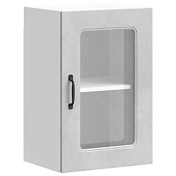 vidaXL Armoire murale de cuisine avec porte en verre Kalmar gris béton