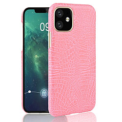 Wewoo Coque Rigide Pour iPhone 11 antichoc Crocodile Texture PC + Etui en PU rose