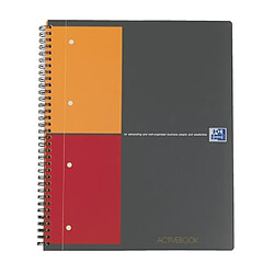 Cahier spirale Oxford Activebook A+ 24 x 29,7 cm - petits carreaux - perforé 4 trous - 160 pages