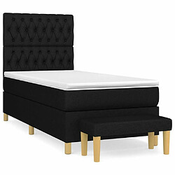 Maison Chic Lit Adulte - Lit simple Lit à sommier tapissier avec matelas moelleux - Meuble de Chambre - Noir 90x190 cm Tissu -MN28511