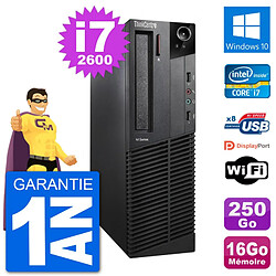 PC Lenovo M92p SFF Intel i7-2600 RAM 16Go Disque Dur 250Go Windows 10 Wifi - Occasion