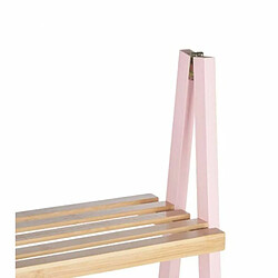 Berilo Etagère de salle de bains Rose Naturel Bambou Bois de pin 40 x 109,3 x 30 cm