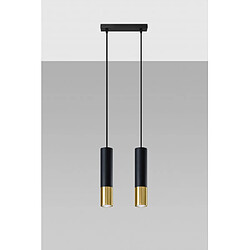 Luminaire Center Suspension Loopez Acier Or,noir 2 ampoules 90cm