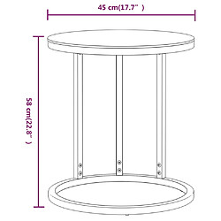 vidaXL Table d'appoint Doré et transparent 45 cm Verre trempé pas cher