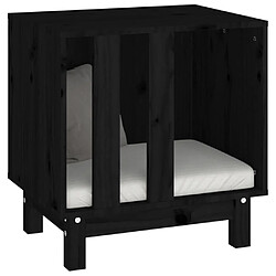 Acheter Niche pour chien,Abri Maisonnette pour chien Noir 50x40x52 cm Bois de pin massif -MN40807