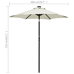 vidaXL Parasol avec lumières LED sable 200x211 cm aluminium pas cher