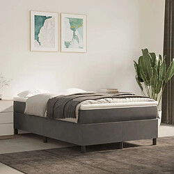 Avis Maison Chic Lit adulte- Lit + matelas,Sommier à lattes de lit et matelas gris foncé 120x190cm velours -GKD51838