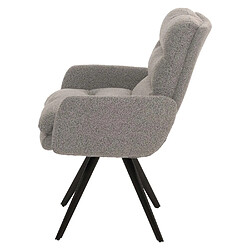 Acheter Decoshop26 Chaise de salle à manger chaise de cuisine pivotante position automatique tissu/textile bouclé gris clair avec accoudoir 04_0006286