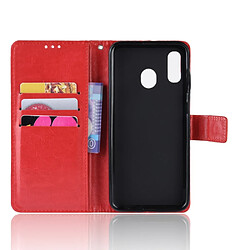 Avis Wewoo Housse Coque en cuir à rabat horizontal Texture rétro Crazy Horse pour Galaxy A20 / A30avec supportfentes cartes et cadre photo rouge