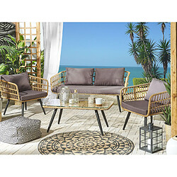 Beliani Set de jardin FOBELLO Polyrotin Beige