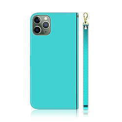 Avis Wewoo Coque Etui à rabat en surface miroir avec pour iPhone 11 Pro fentes cartes et porte-cartes ainsi que portefeuille et lanière Vert menthe