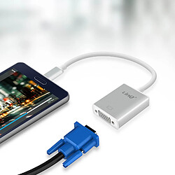 Acheter Adaptateur Vidéo USB type C Mâle vers VGA Hub Vidéo Linq Argent