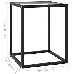 Maison Chic Table basse,Table Console Table d'appoint, Table pour salon Noir avec verre trempé 40x40x50 cm -MN33116 pas cher