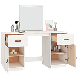 Acheter vidaXL Ensemble de coiffeuse avec miroir Blanc Bois de pin solide