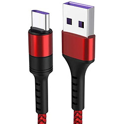 Cables X2 USB / Type-C Charge Rapide 3A Nylon Renforce Rouge 1m Pour Smartphone Xiaomi / Oppo / Vivo / Realme / Pixel Little Boutik®