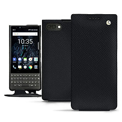 Housse cuir Blackberry Key2 - Rabat vertical - Noir élégant ( Noir / Black ) - NOREVE