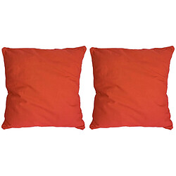 Jardindeco Coussin en coton coloré Salsa 45 cm (Lot de 2) orange.