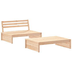 vidaXL Salon de jardin 2 pcs bois de pin massif