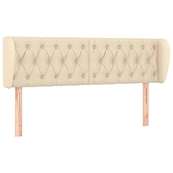 Maison Chic Tête de lit scandinave avec oreilles,meuble de chambre Crème 147x23x78/88 cm Tissu -MN55139