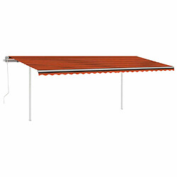 Maison Chic Auvent automatique | Store banne extérieur | Marquise capteur de vent/LED 6x3 m Orange et marron -MN77606