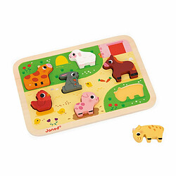 Puzzle en bois Chunky Animaux de la ferme 7 pièces - Janod