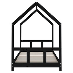 Maison Chic Lit simple Cadre de lit pour enfants,Lit d'Enfant Moderne noir 90x200 cm bois de pin massif -MN55085 pas cher